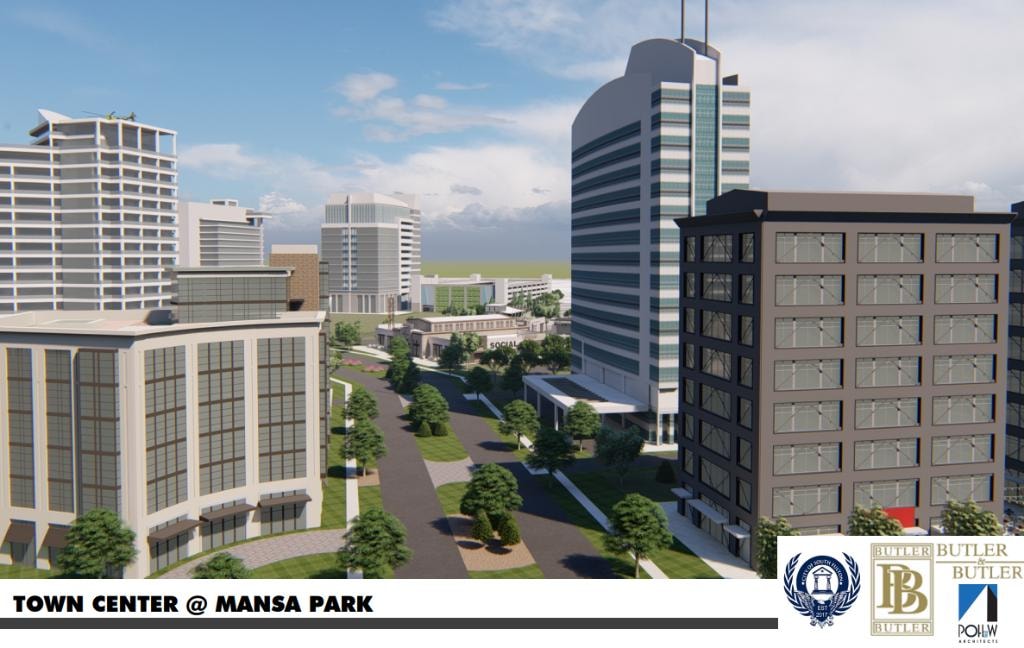 Town Center at Mansa Park mixed-use development rendering